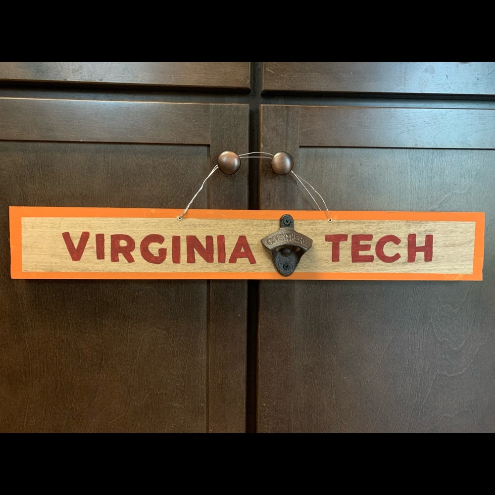 Handmade wood Virginia Tech hanging wall decor